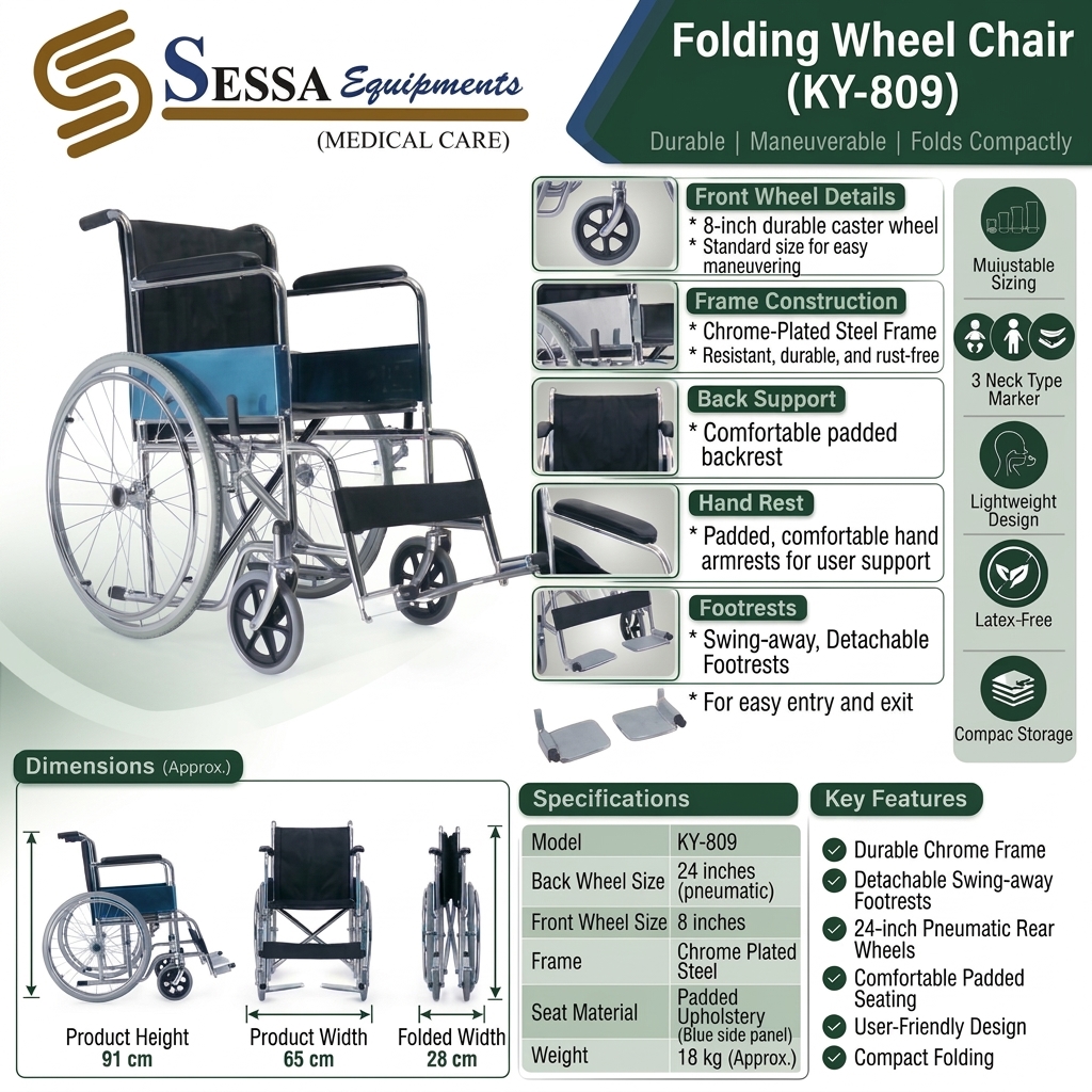 Folding Wheel Chair. (Ky-809)